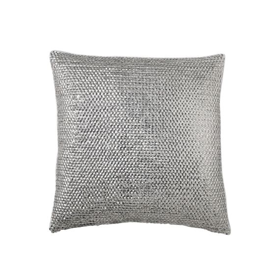 Donna Karan Silky Stripe Cotton Cushion in Platinum Grey