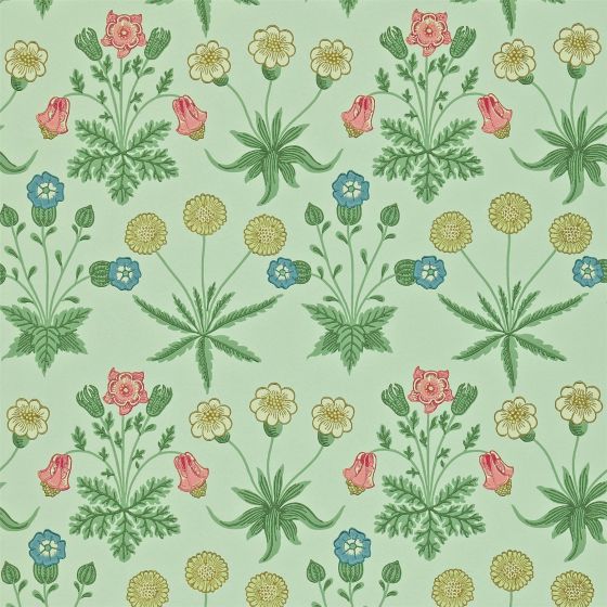 Daisy Wallpaper 212559 by Morris & Co in Pale Green Rose