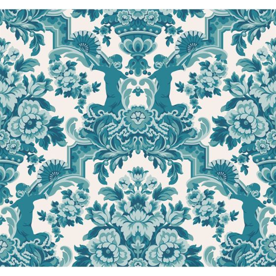 Lola Wallpaper 13042 by Cole & Son in Petrol Blue