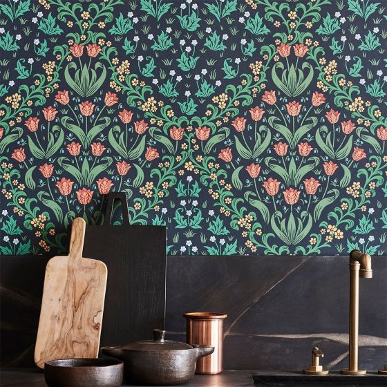 Tudor Garden Wallpaper 2002 by Cole & Son in Sage Green