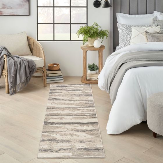 Sustainable Trend SUT03 Abstract Runner Rugs by Nourison in Ivory Multi