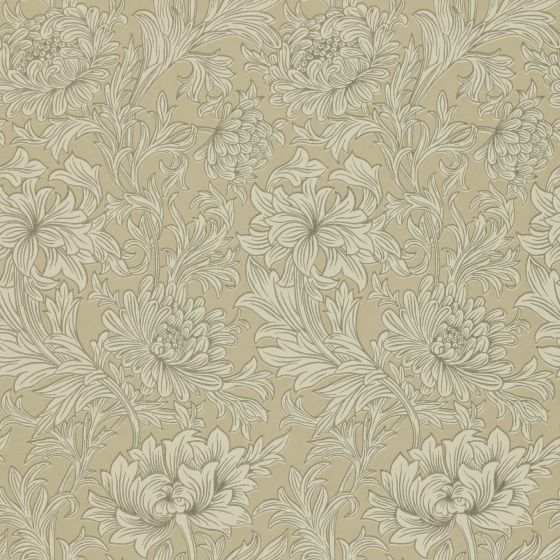 Chrysanthemum Toile Wallpaper 103 by Morris & Co in Ivory Gold