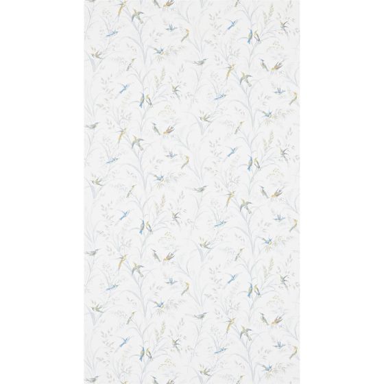 Tuileries Bird Wallpaper 214083 by Sanderson in Silver Multi