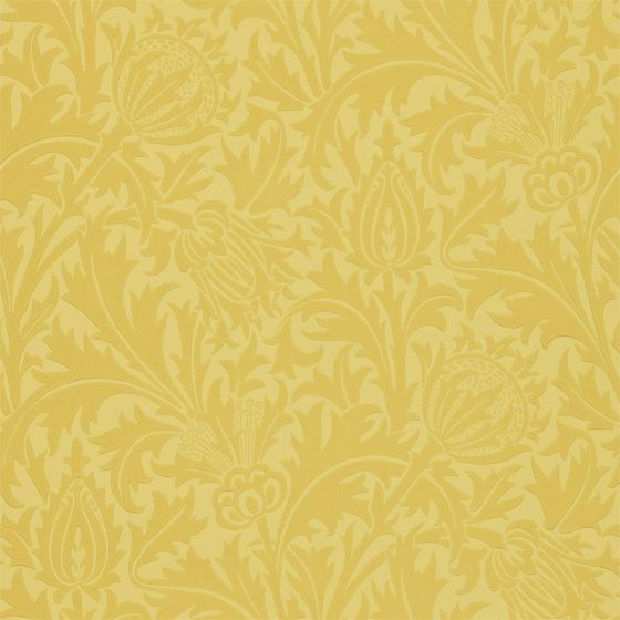 Thistle Wallpaper 210484 by Morris & Co in Gold