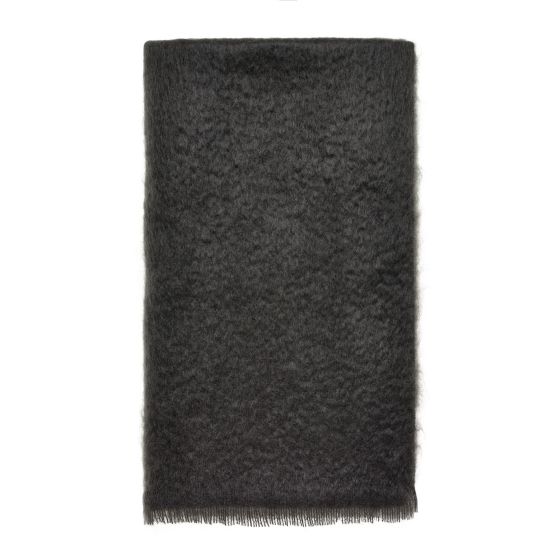 Moseley Mohair Plain Throw by LuxeTapi in Gun Metal Grey