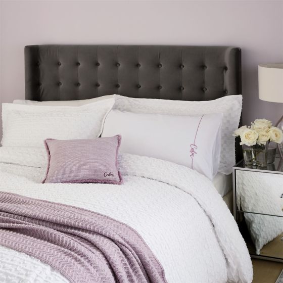 Calm Textured Cotton Bedding by Katie Piper in White