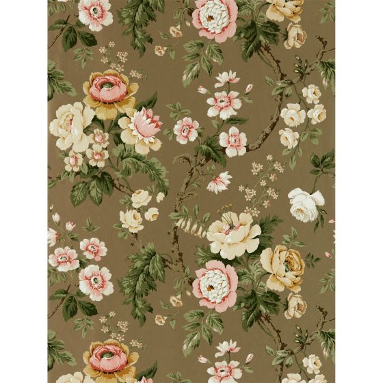 Hykenham Wallpaper 217042 by Sanderson in Gold Metallic Rose