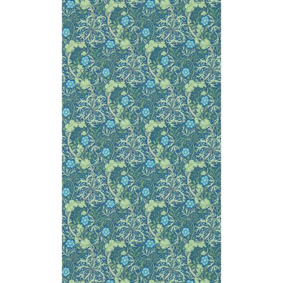 Seaweed Wallpaper 214713 by Morris & Co in Cobalt Thyme Green