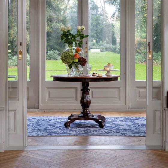 Newborough Jacquard 081608 Rug by Laura Ashley in Dark Seaspray Blue