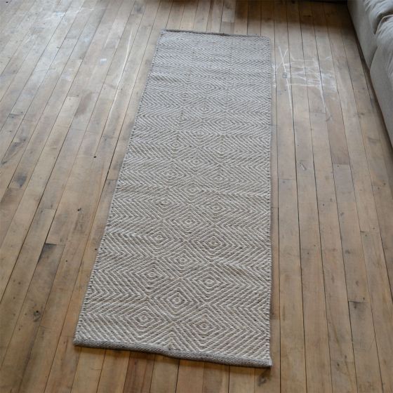 Estelle Flatweave Wool Hallway Runner in Sky Grey