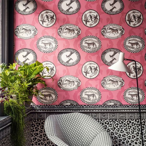 Matrinah Wallpaper 4023 by Cole & Son in Fuchsia Pink