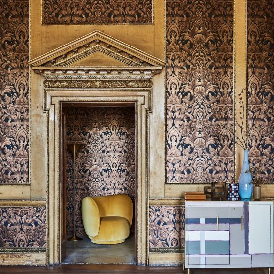 Gibbons Carving Wallpaper 9018 by Cole & Son in Metallic Bronze