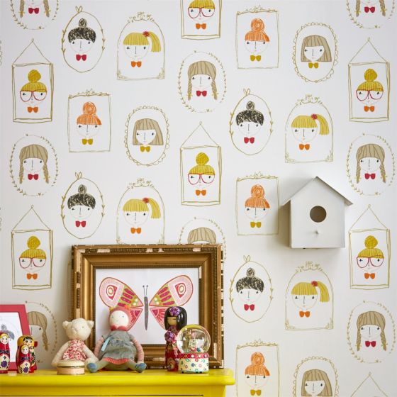 Hello Dolly Wallpaper 111266 by Scion in Sunshine Tangerine Postbox