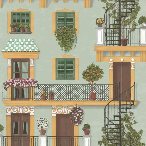 Alfaro Wallpaper 117 4012 by Cole & Son in Duck Egg Multi
