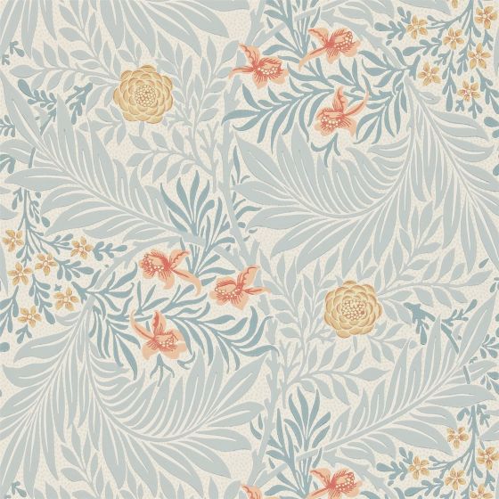 Larkspur Wallpaper 212556 by Morris & Co in Slate Russet
