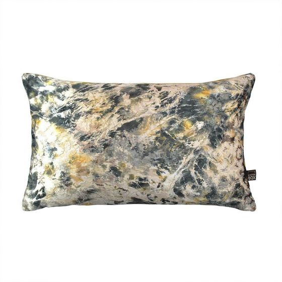 Aristo Abstract Bolster Cushion in Green Ochre