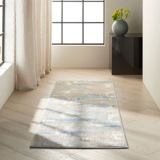 Calvin Klein Rush Designer Hallway Runner CK951 Blue Beige
