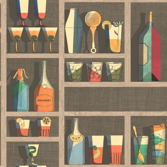 Cocktails Wallpaper 23043 by Cole & Son in Grey Multi