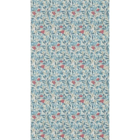 Arbutus Wallpaper 214718 by Morris & Co in Woad Russet Red