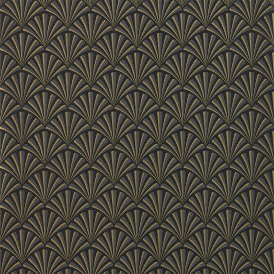 Chrysler Wallpaper W0164/01 by Clarke & Clarke in Noir Black