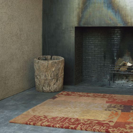 Kodari Patchwork 194003 rugs in Red and Orange by Brink & Campman