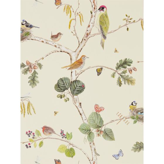 Woodland Chorus Wallpaper 215703 by Sanderson in Cream