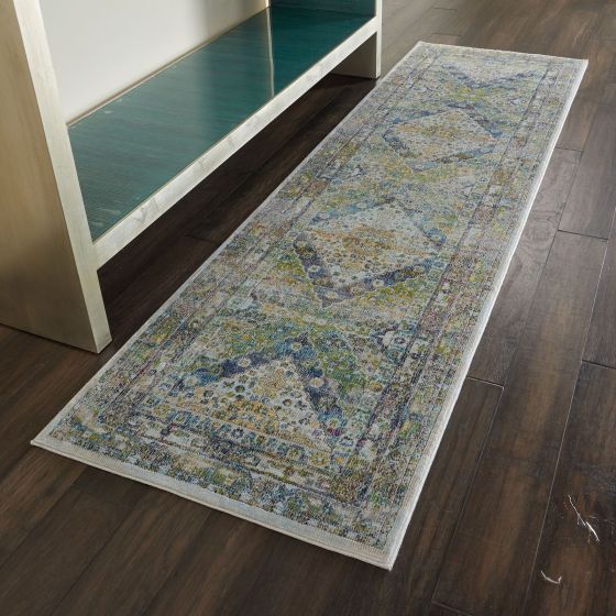 Ankara Global Hallway Runners ANR07 in BLGRE