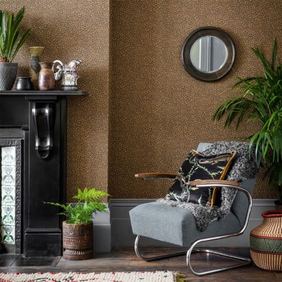 Senzo Spot Wallpaper 6028 by Cole & Son in Charcoal Ginger