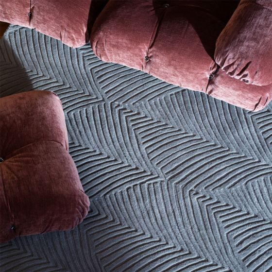 Folia Carved Wool Rugs 38904 by Wedgwood in Cool Grey