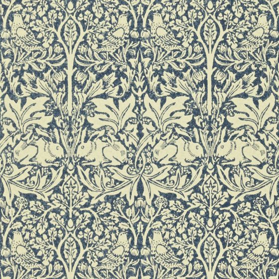 Brer Rabbit Wallpaper 105 by Morris & Co in Indigo Vellum