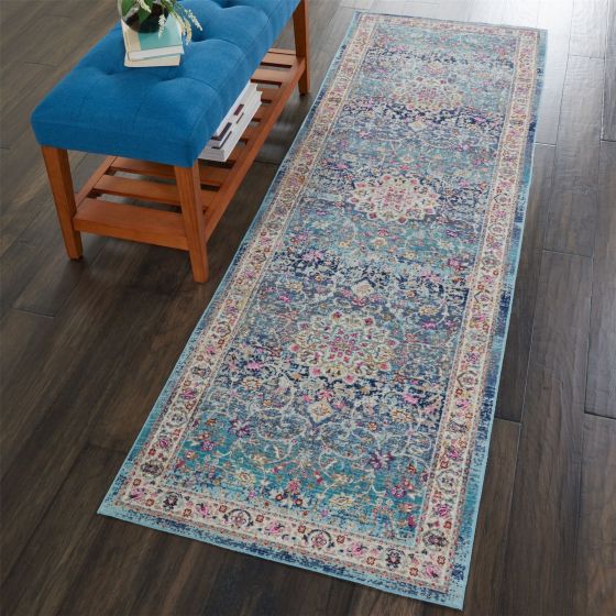 Vintage Kashan Runners VKA01 by Nourison in Blue