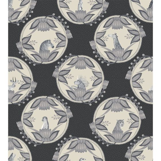 Ardmore Cameos Wallpaper 9043 by Cole & Son in Soot Snow