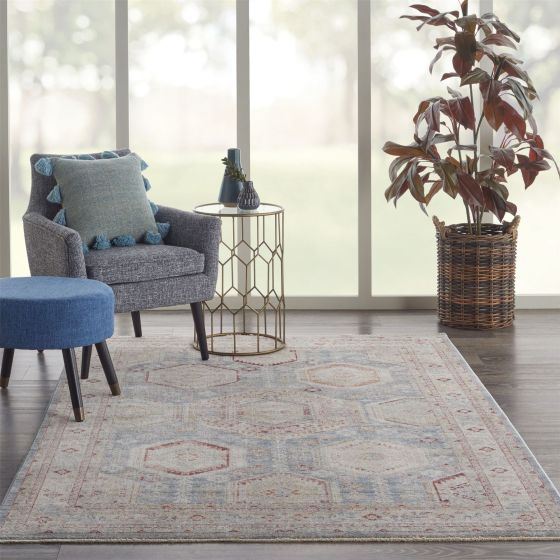 Homestead Rugs HMS01 in Light Blue Multi by Nourison