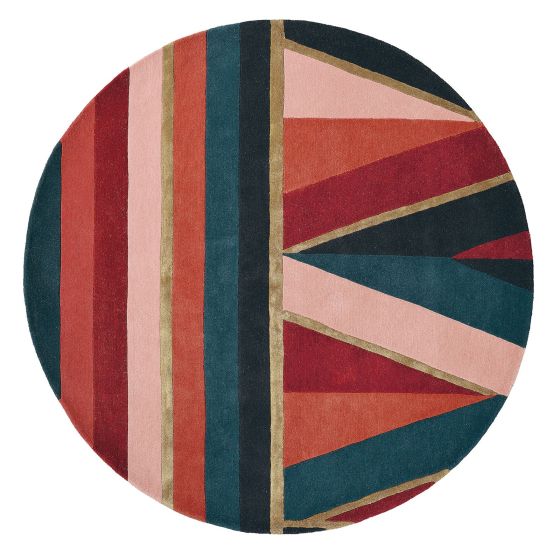 Sahara Round Rugs 56105 by Ted Baker in Burgundy