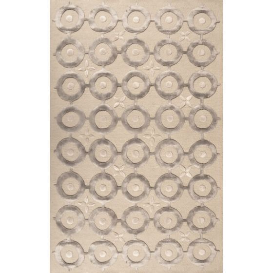 Madoka Geometric Wool Rug By William Yeoward in Cloud Grey