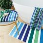 Budding Brights Multi Stripe Towels by Helena Springfield in Blue Green