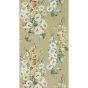 Hollyhocks Wallpaper 217034 by Sanderson in Gold Metallic Tan
