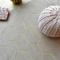 Arris Geometric Wool Rugs 37304 in Grey and Gold by Wedgwood