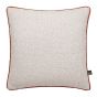 Leighton Boucle Velvet Piping Cushion in Ecru Salmon Pink