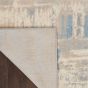 Solace SLA08 Distressed Abstract  Runner Rug in Ivory Grey Blue
