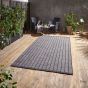 Santa Monica A041 Indoor Outdoor Stripe Rug in Black