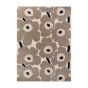 Unikko Handtufted Wool Floral Rugs 132401 by Marimekko in Greige