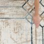 Glitz GLZ03 Geometric Framed Rugs by Nourison in Ivory Taupe
