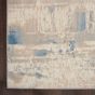 Solace SLA08 Distressed Abstract  Runner Rug in Ivory Grey Blue