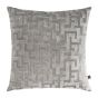 Maze Panelled Geometric Cushion in Silver Grey