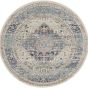 Vintage Kashan Traditional Circle Rugs VKA07 by Nourison in Ivory Blue