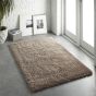 Chicago Shaggy Modern Plain Rugs in Latte