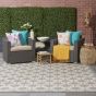 Cozumel CZM03 Indoor Outdoor floral Rugs in Cream