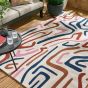 Synchronic Indoor Outdoor Rugs 442303 in Brazilian Rosewood Origami