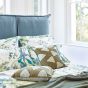 Kanoko Embroidered Cushion by Zoffany in Green Stone